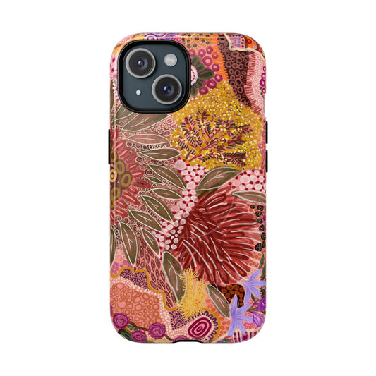 Aboriginal Art - Native Flowers - Tough Mag Safe Case