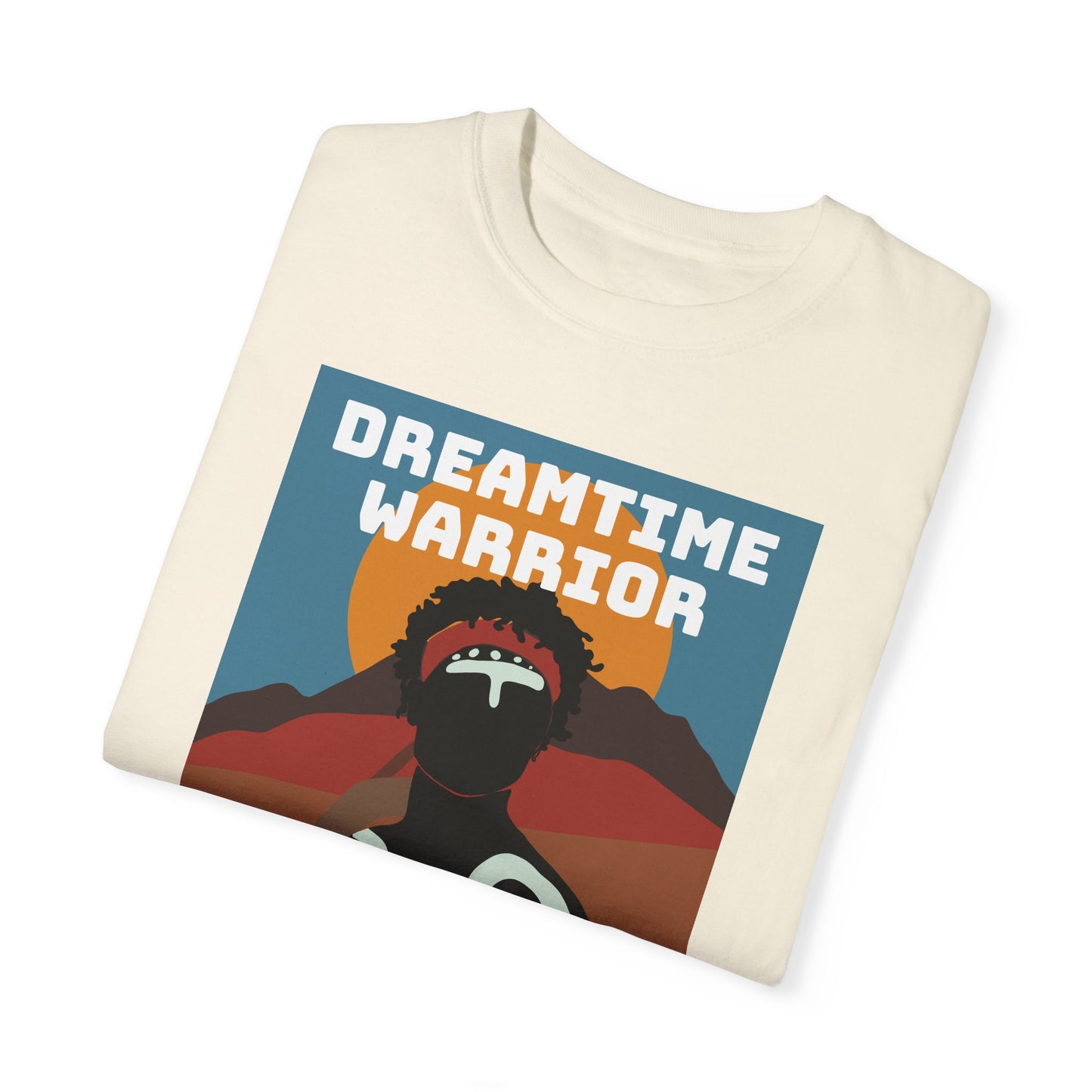 Dreamtime Warrior Unisex Garment-Dyed T-Shirt - Aboriginal Art Tee for Creative Souls