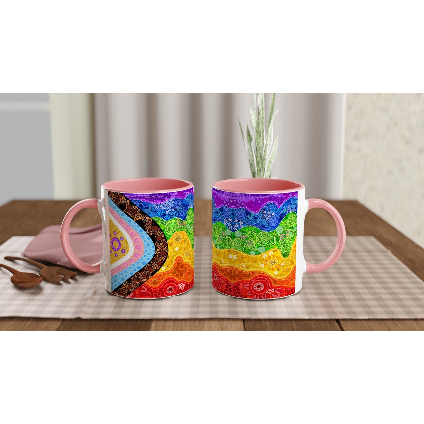 Aboriginal Artwork | Equality LGBTQIA Inclusive Pride Flag | Ceramic Mug
