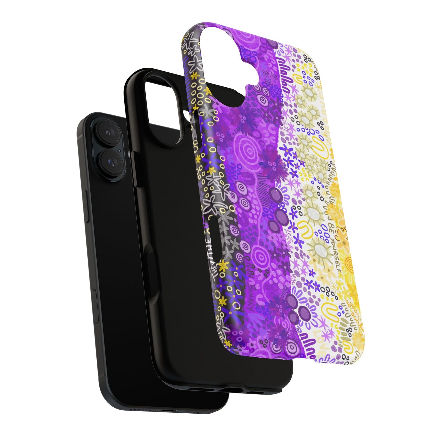 Aboriginal Art | Be yourself | Non-Binary Flag”Pride Flag | Tough Mag Safe Case