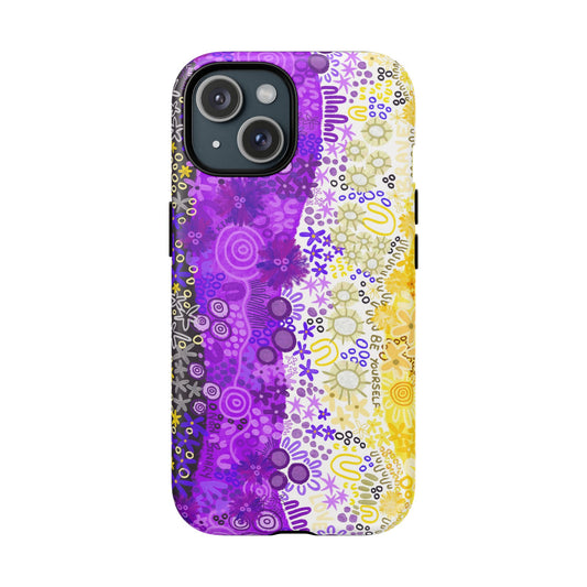Aboriginal Art | Be yourself | Non-Binary Flag”Pride Flag | Tough Mag Safe Case