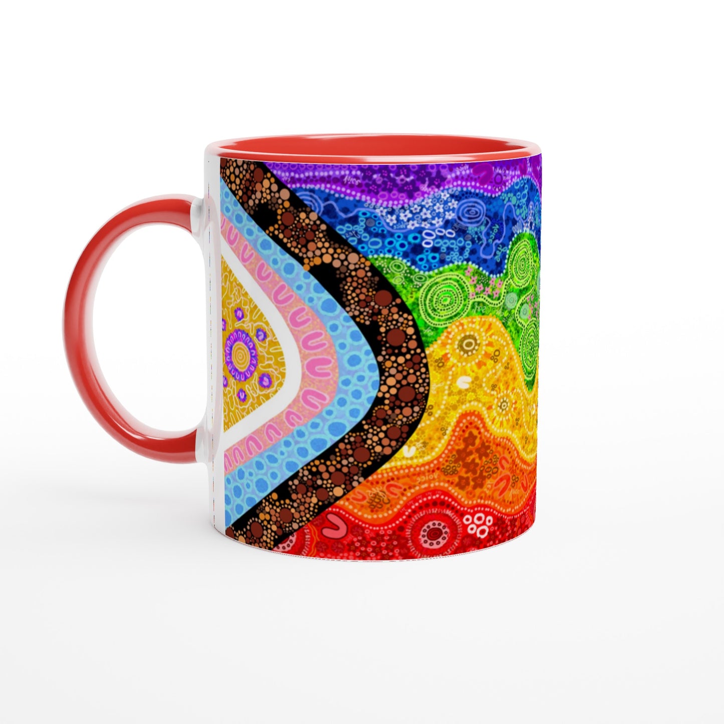 Aboriginal Artwork | Equality LGBTQIA Inclusive Pride Flag | Ceramic Mug