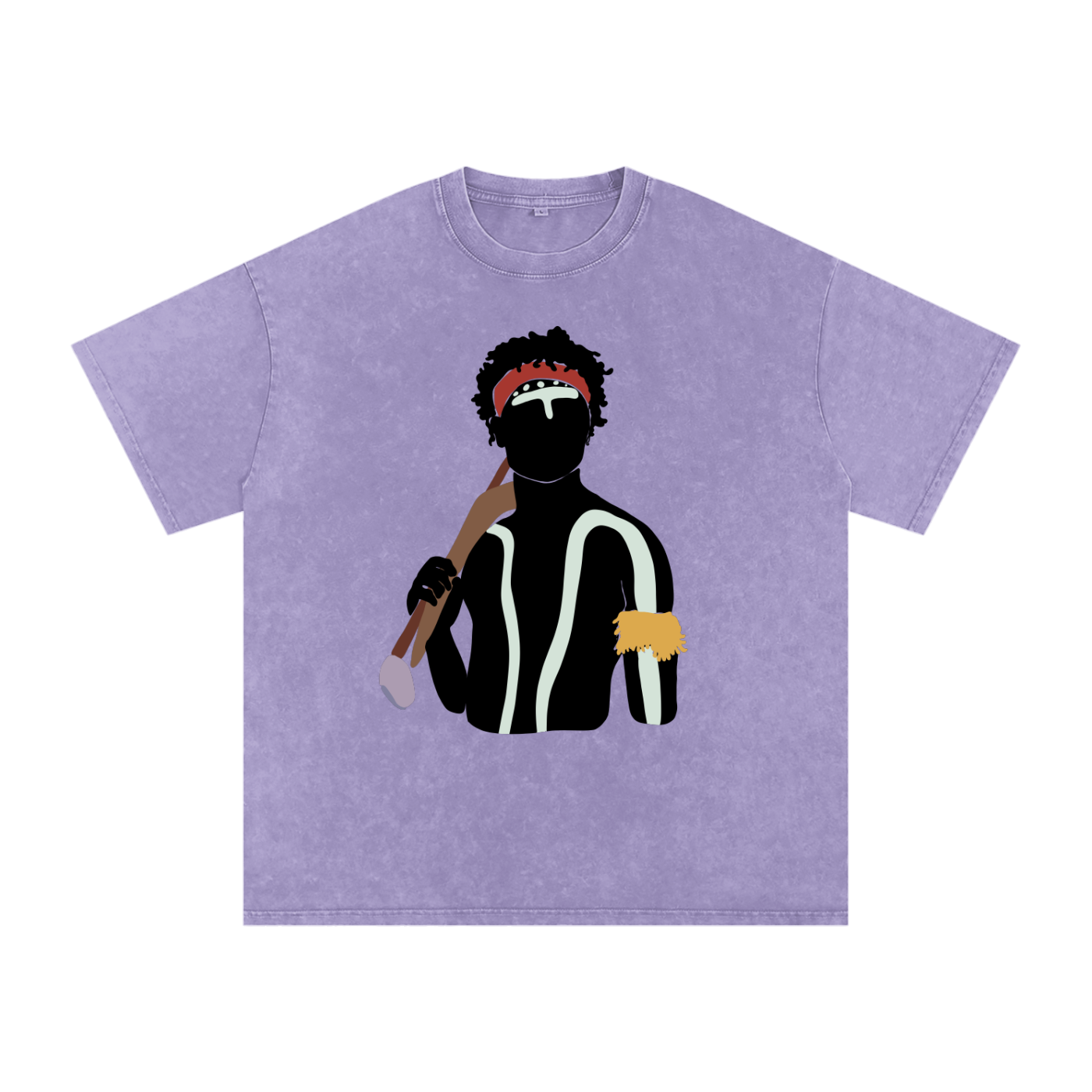 Aboriginal Art | Dreamtime Warrior | Streetwear Unisex 100% Cotton Loose Basic Tee