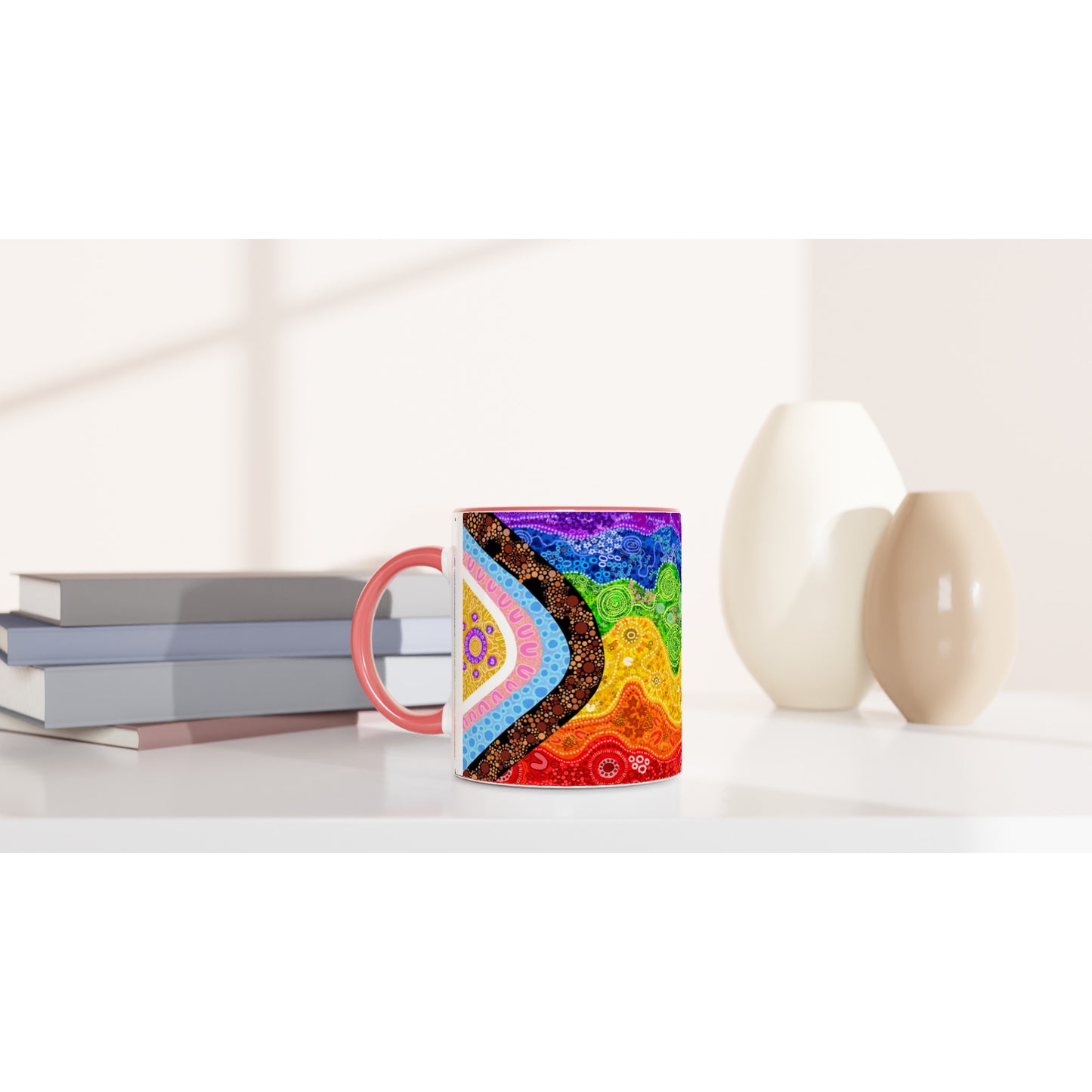 Aboriginal Artwork | Equality LGBTQIA Inclusive Pride Flag | Ceramic Mug