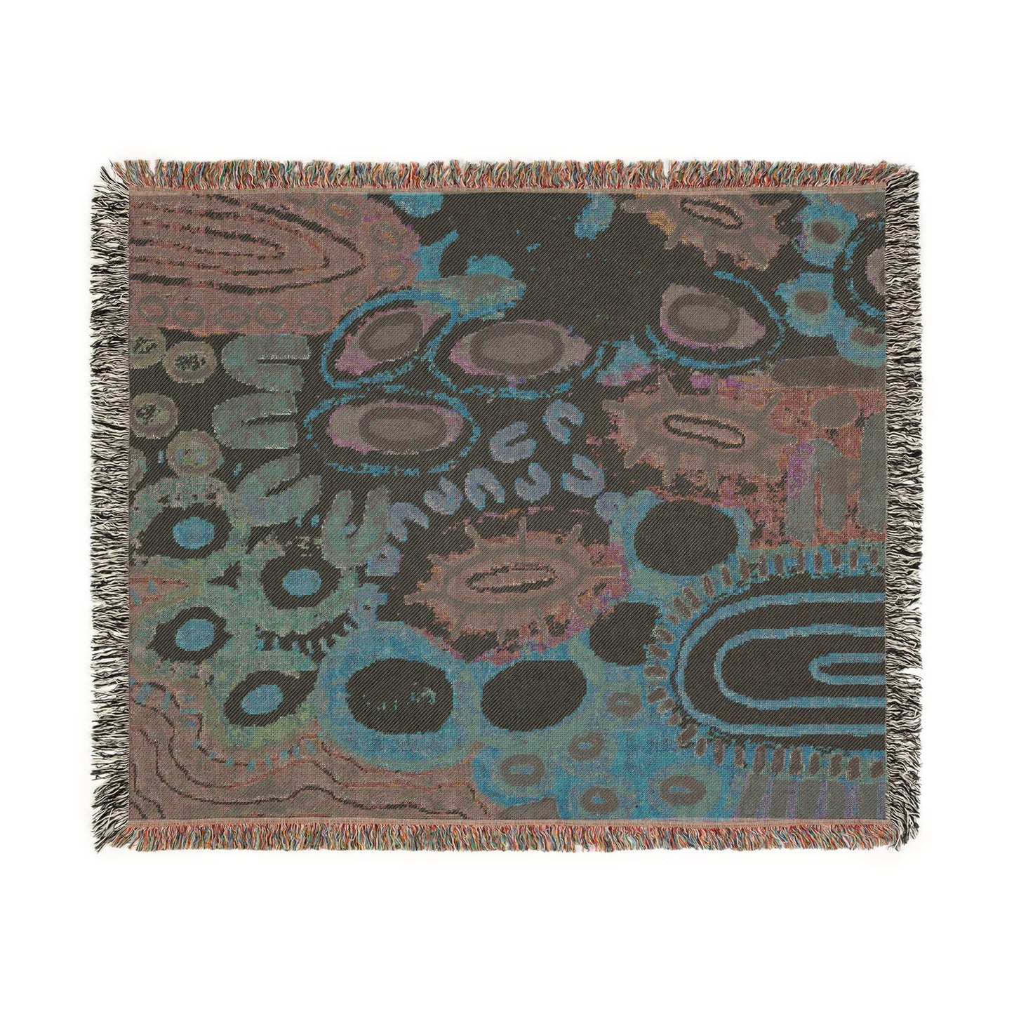 Aboriginal Art | Yarning | 100% cotton Cozy Woven Blanket