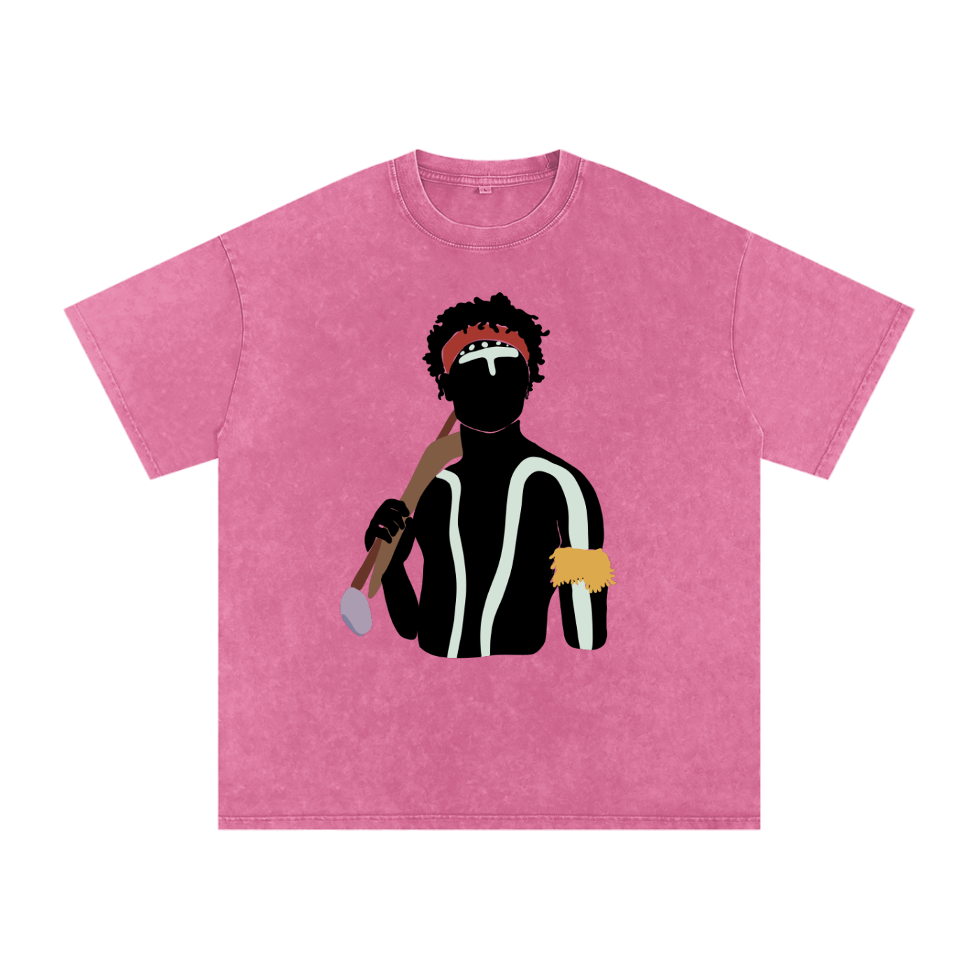 Aboriginal Art | Dreamtime Warrior | Streetwear Unisex 100% Cotton Loose Basic Tee