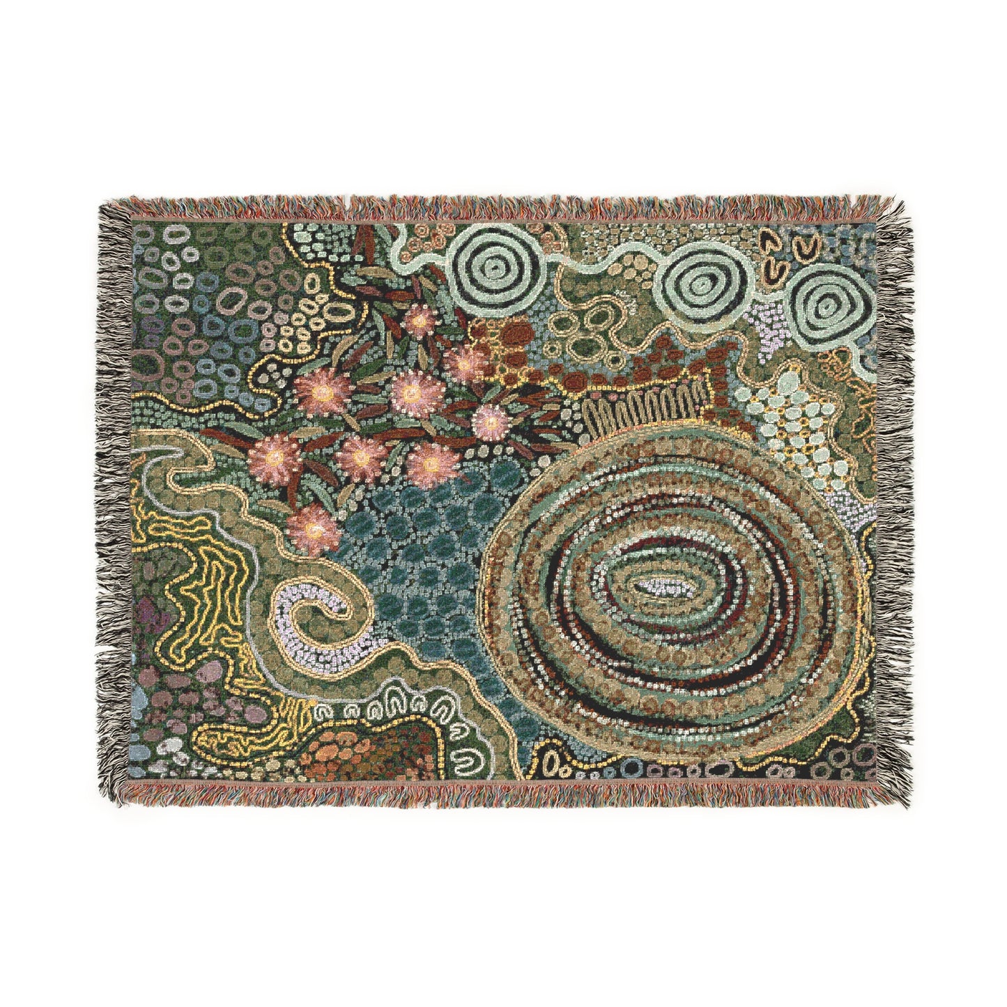 Aboriginal Art | Gumtrees | 100% cotton Cozy Woven Blanket