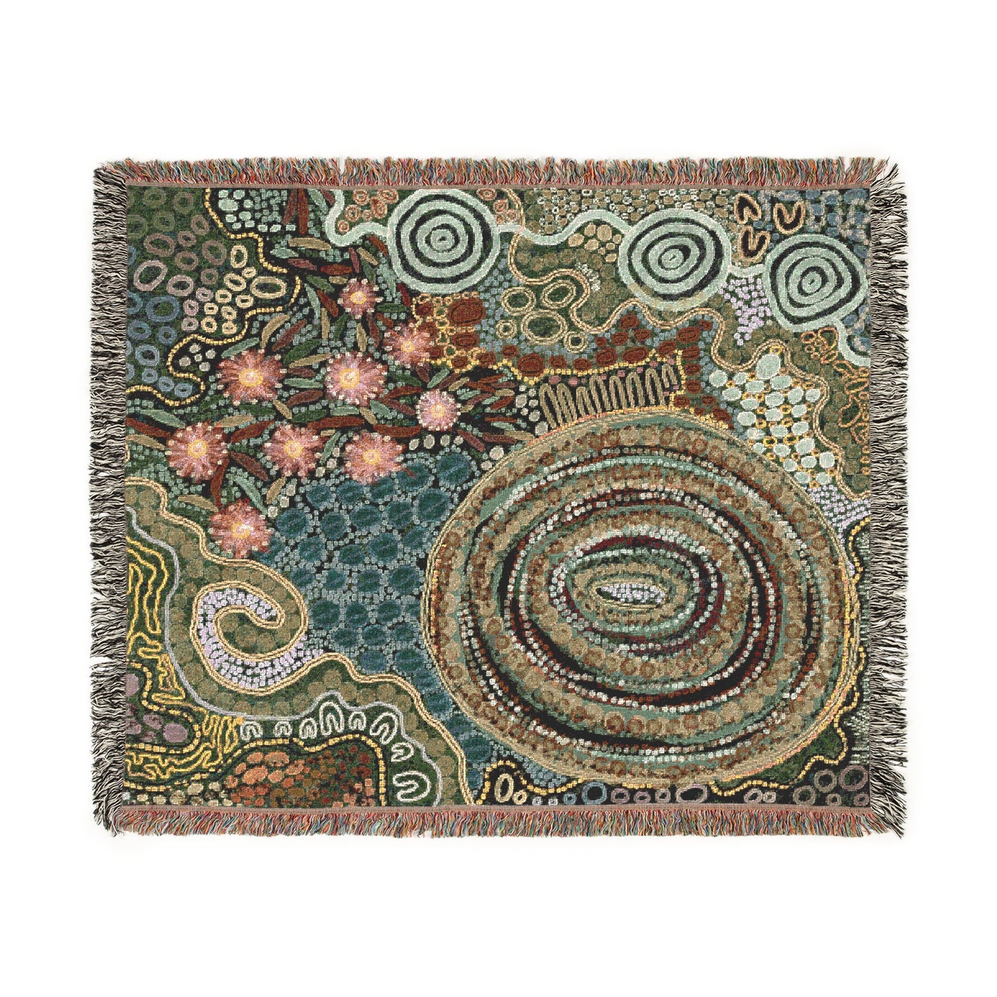 Aboriginal Art | Gumtrees | 100% cotton Cozy Woven Blanket