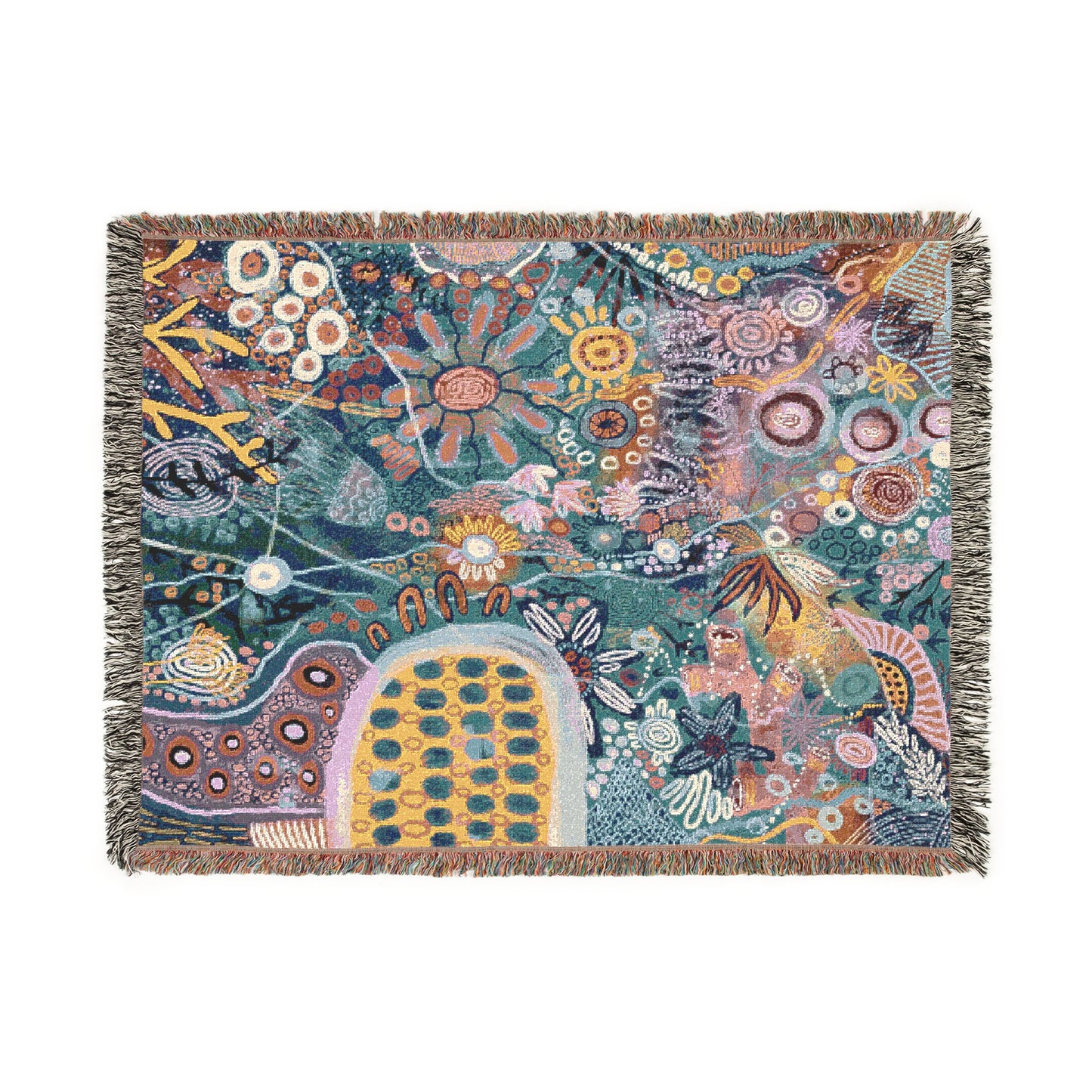 Aboriginal Art | Bocar Bindy | 100% cotton Cozy Woven Blanket