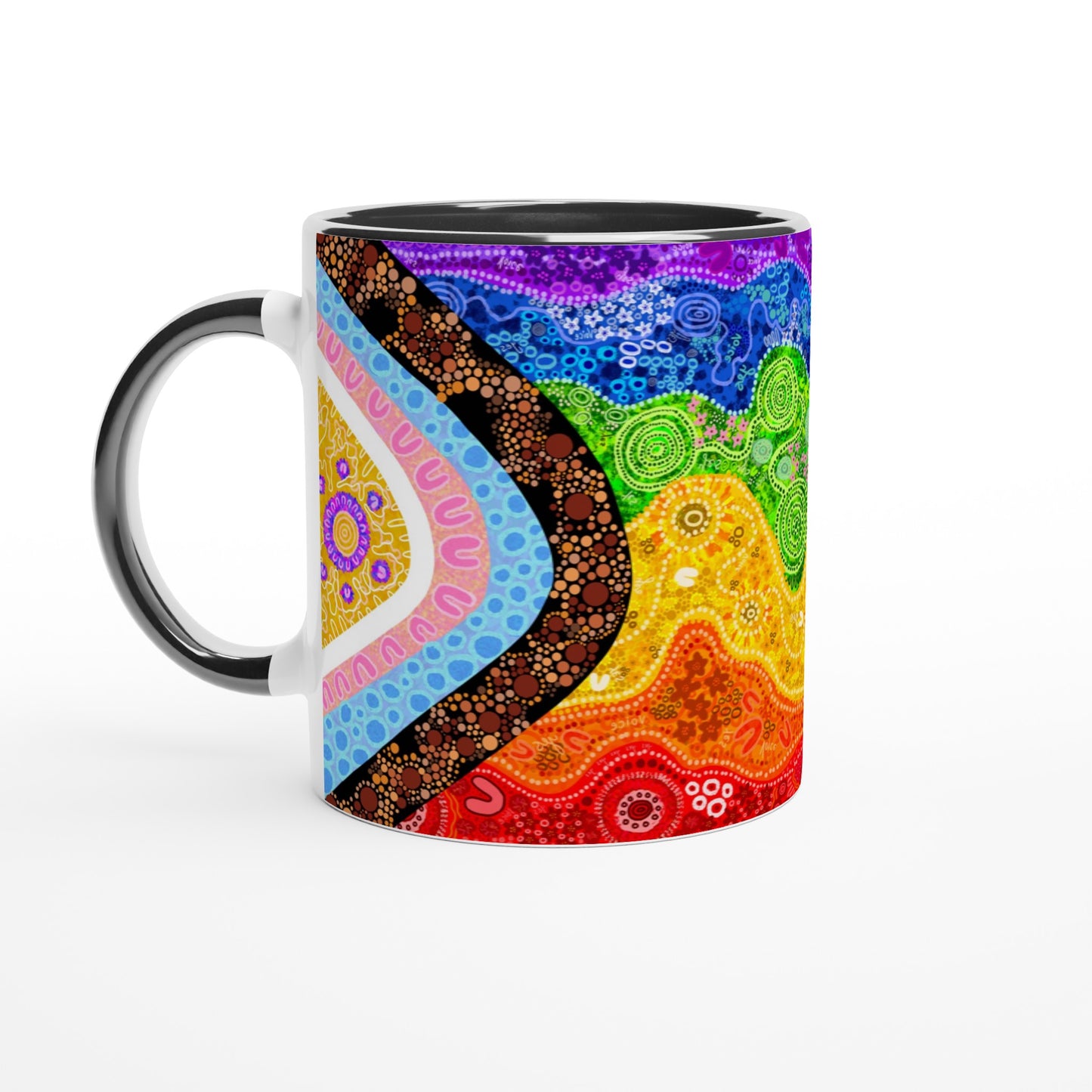 Aboriginal Artwork | Equality LGBTQIA Inclusive Pride Flag | Ceramic Mug