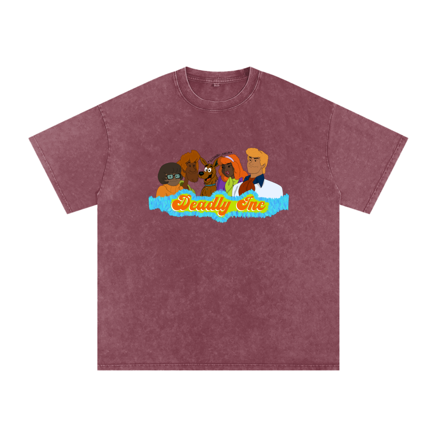 Aboriginal Art | “Deadly Inc” Scooby Roo & the Crew | Streetwear Unisex 100% Cotton Loose Basic Tee