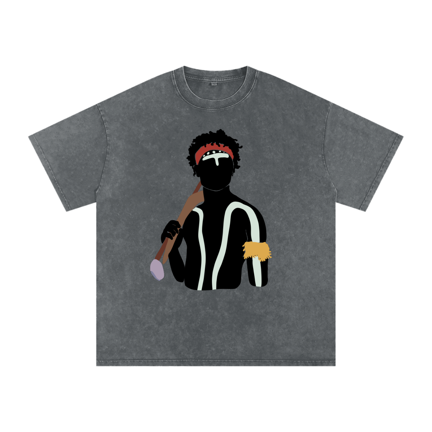 Aboriginal Art | Dreamtime Warrior | Streetwear Unisex 100% Cotton Loose Basic Tee