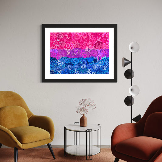 Aboriginal Art | Love Without Limits | Bi Sexual ”Pride Flag" | Art Print