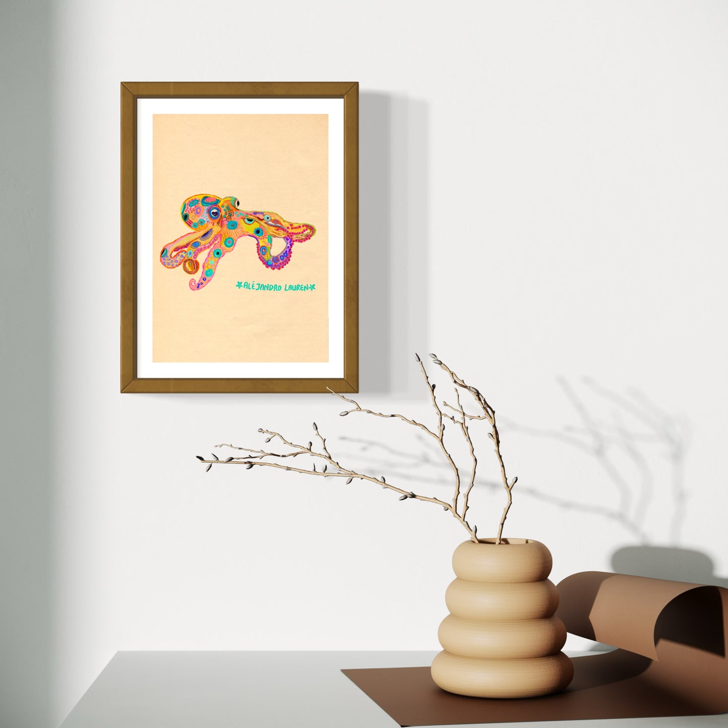 Abstract Expressionism Art | Blue-Ringed Octopus | Fierce and Fearless Collection | Art Print