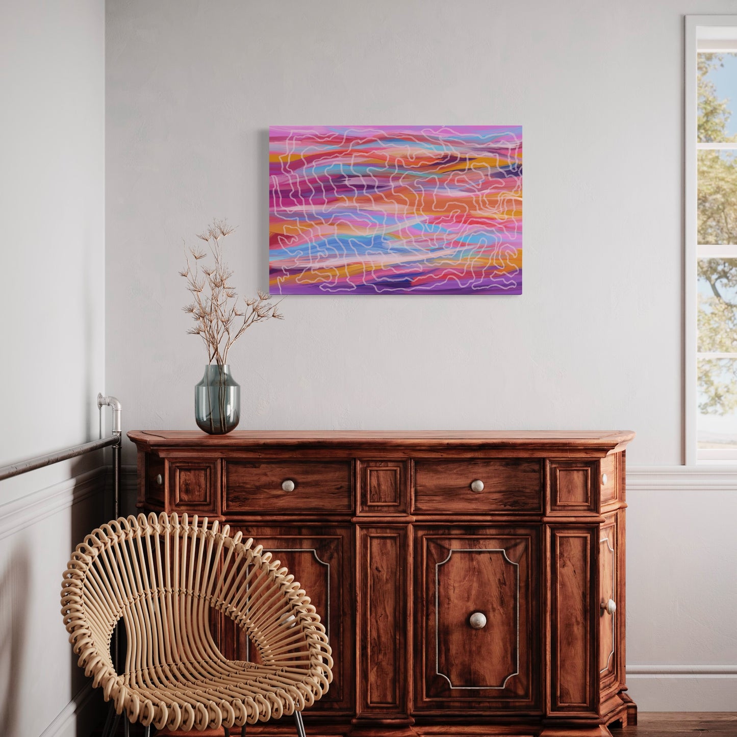 Aboriginal Art | Whispers of Renewal: The Scribbly Dance of Life" | Print to Canvas | Limited Release - 30