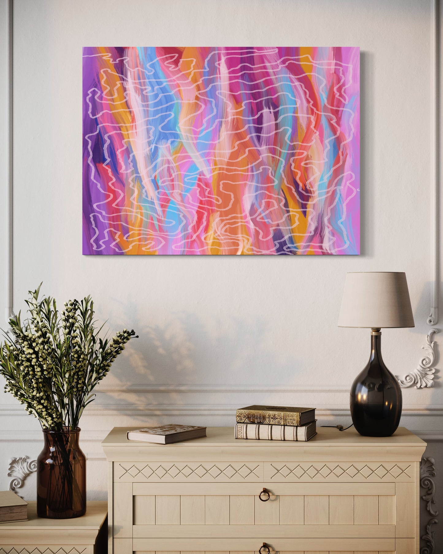 Aboriginal Art | Whispers of Renewal: The Scribbly Dance of Life" | Print to Canvas | Limited Release - 30