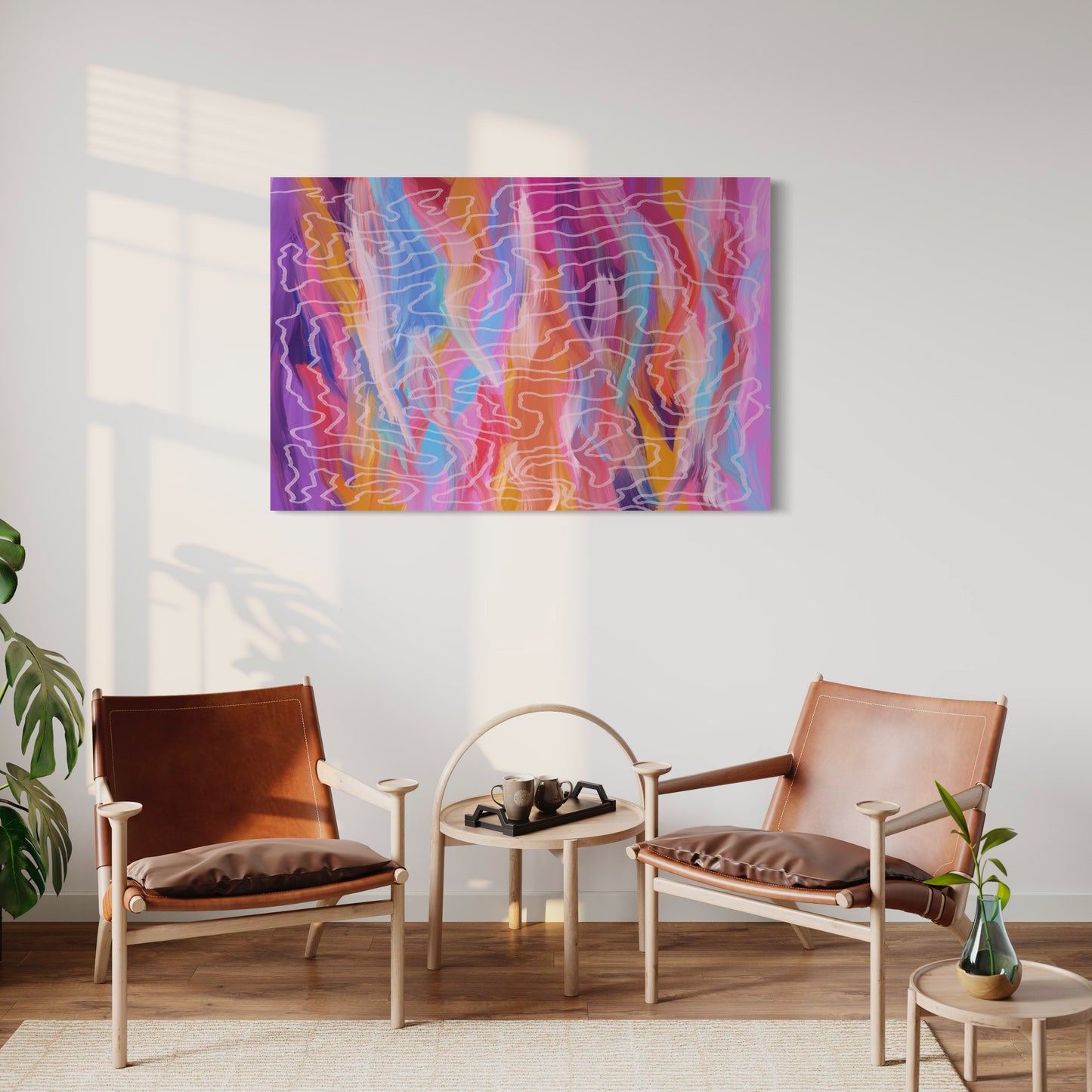 Aboriginal Art | Whispers of Renewal: The Scribbly Dance of Life" | Print to Canvas | Limited Release - 30