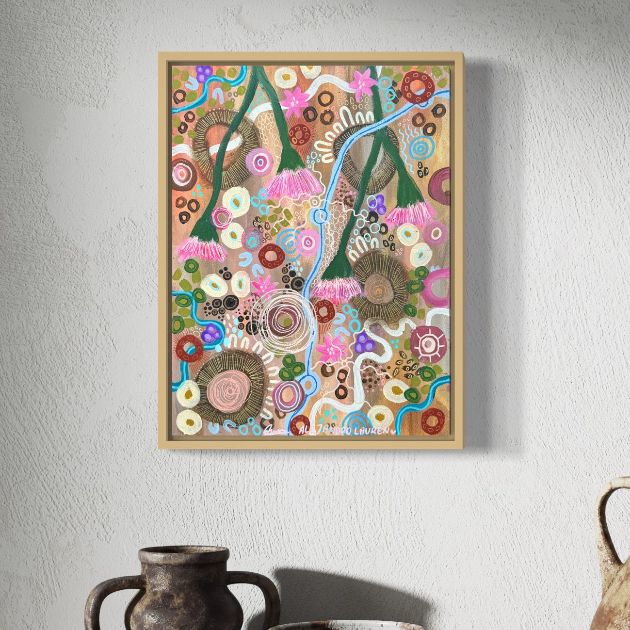 Aboriginal Art | Among the Flowers | Original Painting 30 x 40 cm