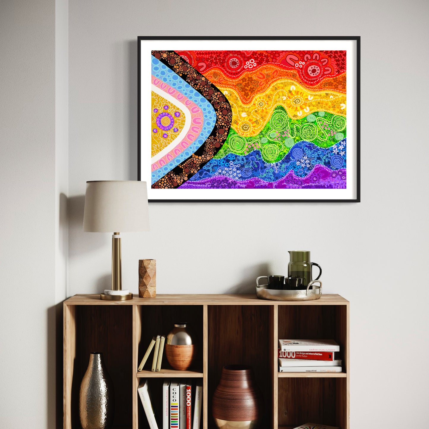 Aboriginal Art | Equality LGBTQIA Inclusive Pride Flag | Art Print