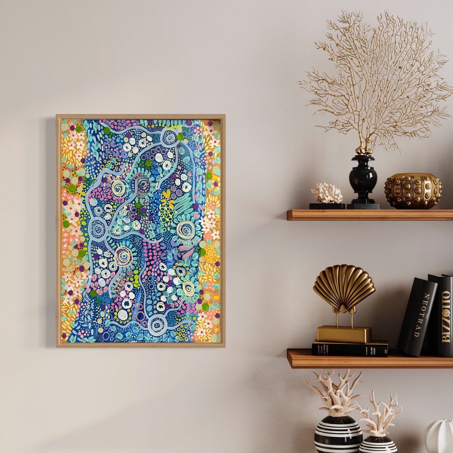 Aboriginal Art | Day by the River | One-of-a-Kind Original Painting