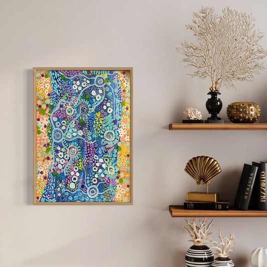 Aboriginal Art | Day by the River | One-of-a-Kind Original Painting
