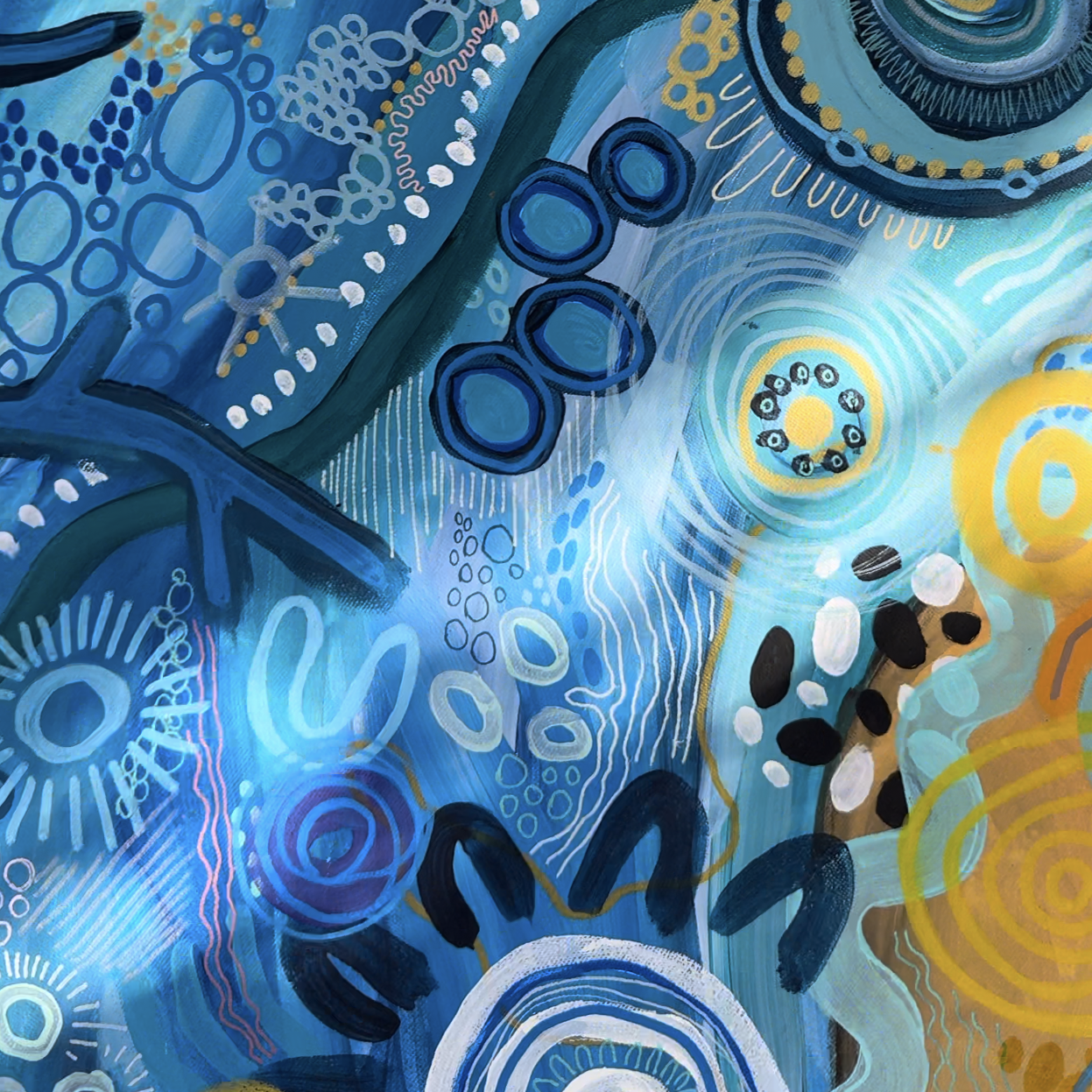Aboriginal Artwork | Welcoming Shores: A Tanderrum Tribute | Original Work 50 x 40 cm Version One