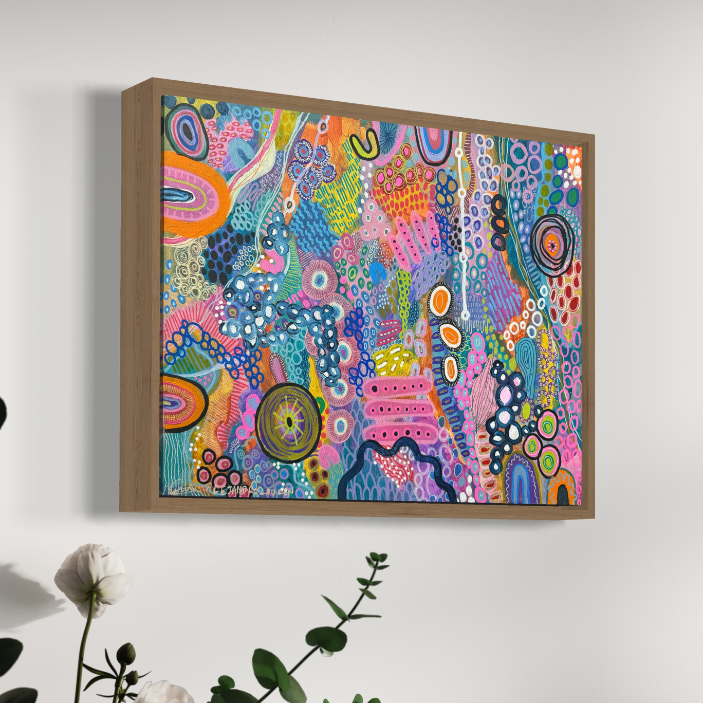 Aboriginal Artwork | Happy With Me |  | Original Painting 50 x 40 cm Version Two