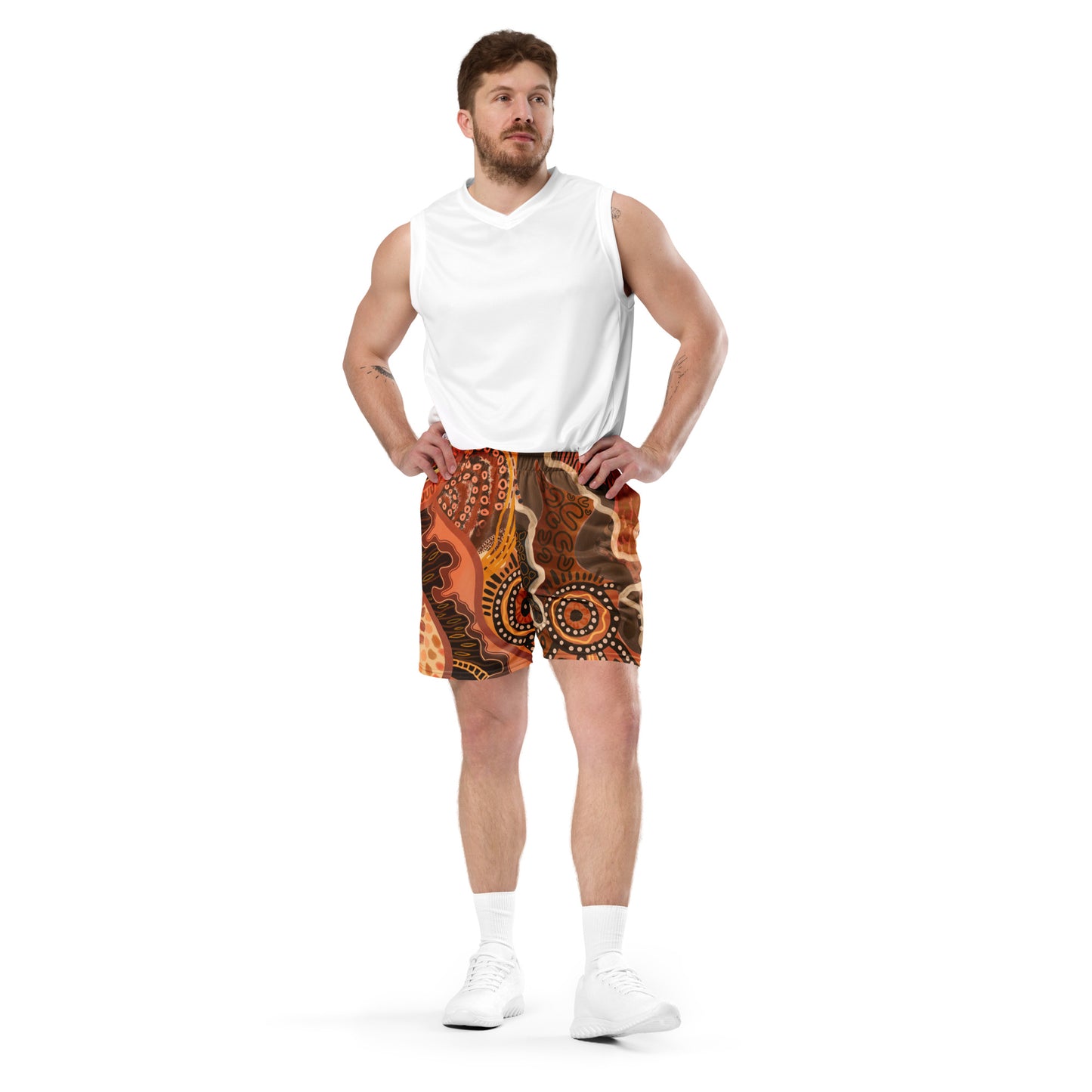 Aboriginal Art | The Climb | Unisex Mesh Shorts