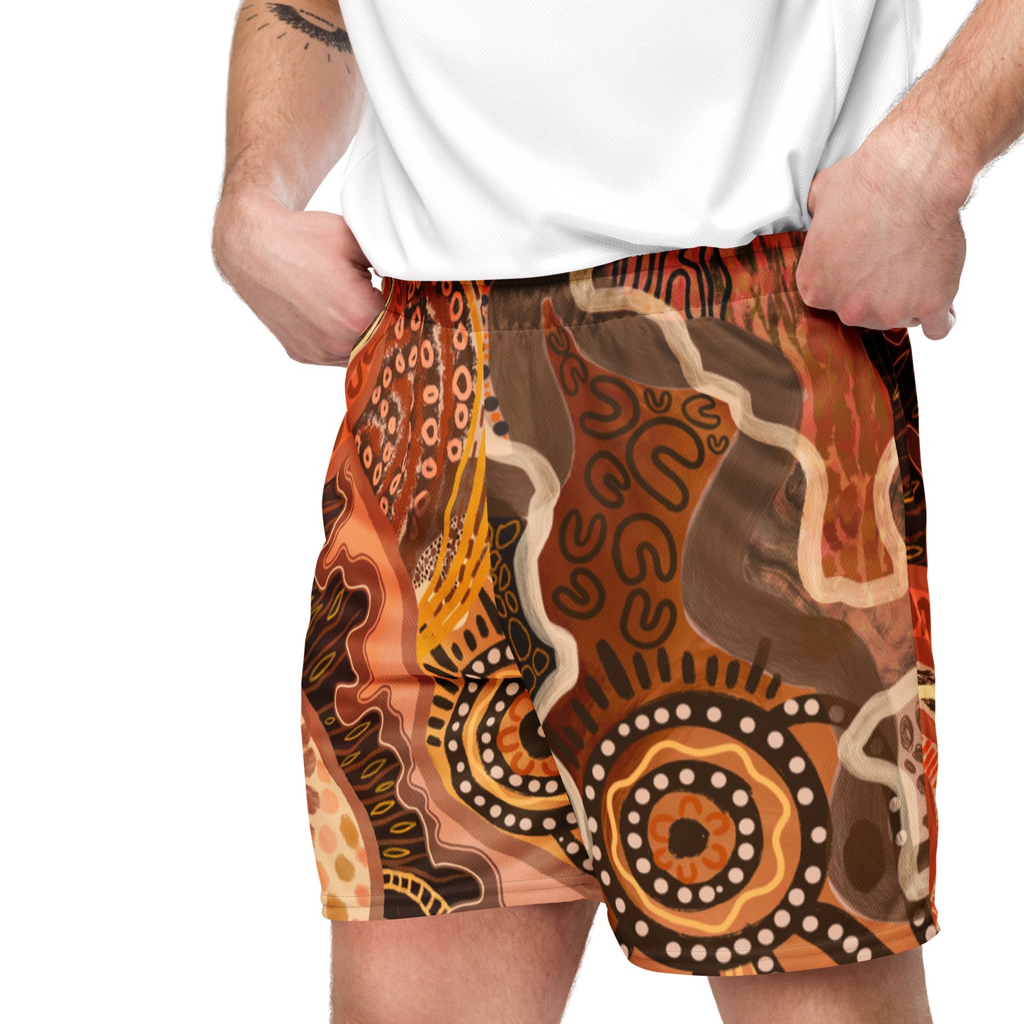 Aboriginal Art | The Climb | Unisex Mesh Shorts