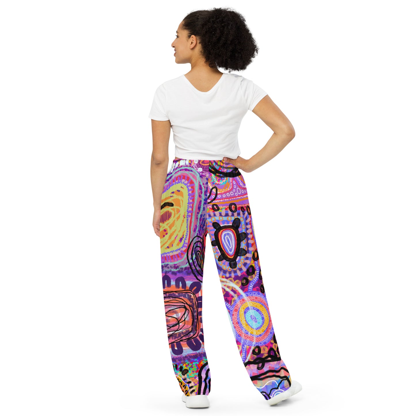 Aboriginal Art | Walls and All | All-over print unisex wide-leg pants