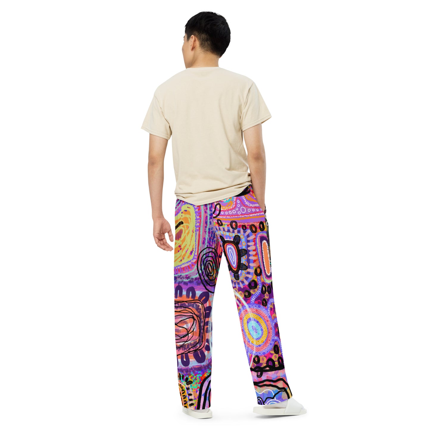 Aboriginal Art | Walls and All | All-over print unisex wide-leg pants