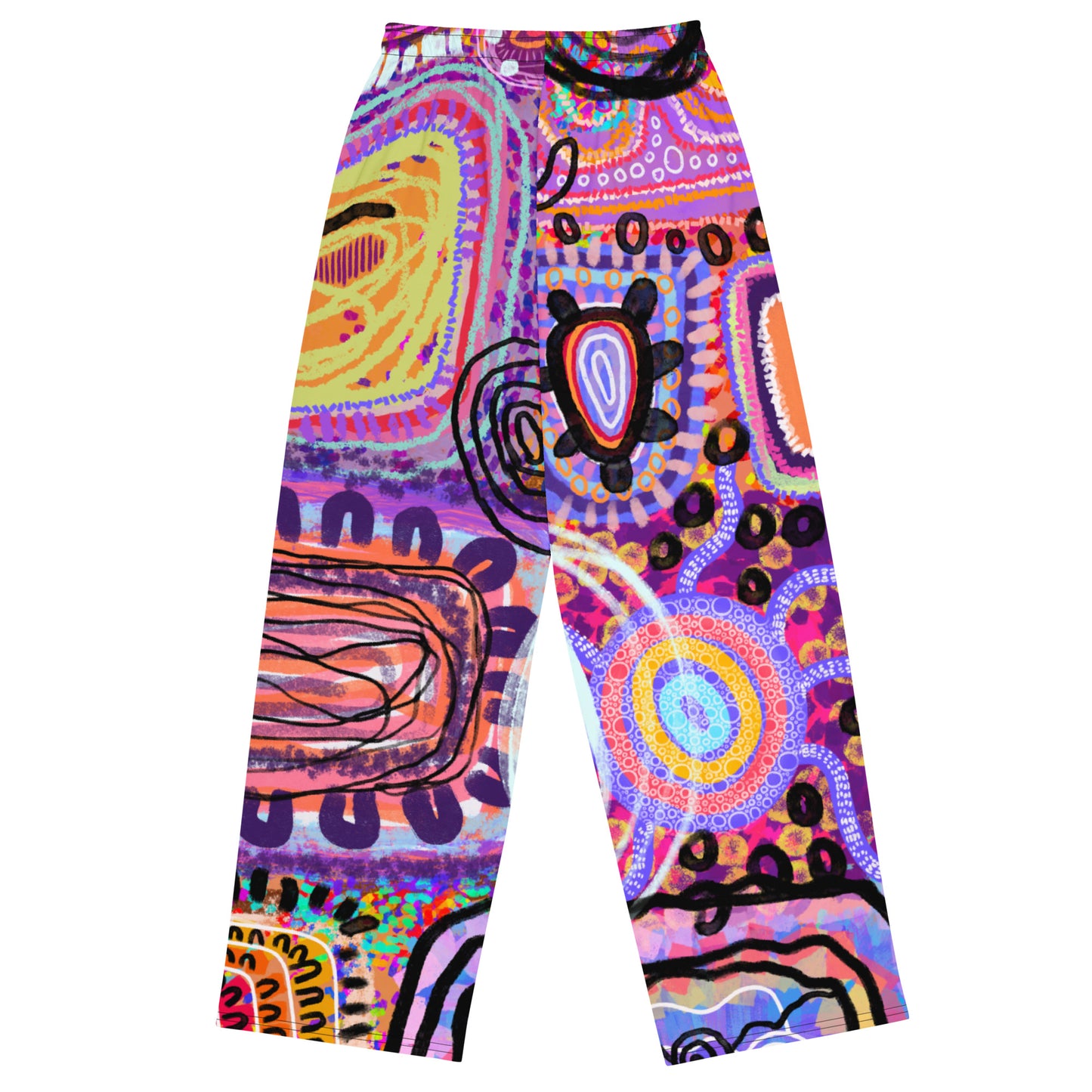 Aboriginal Art | Walls and All | All-over print unisex wide-leg pants