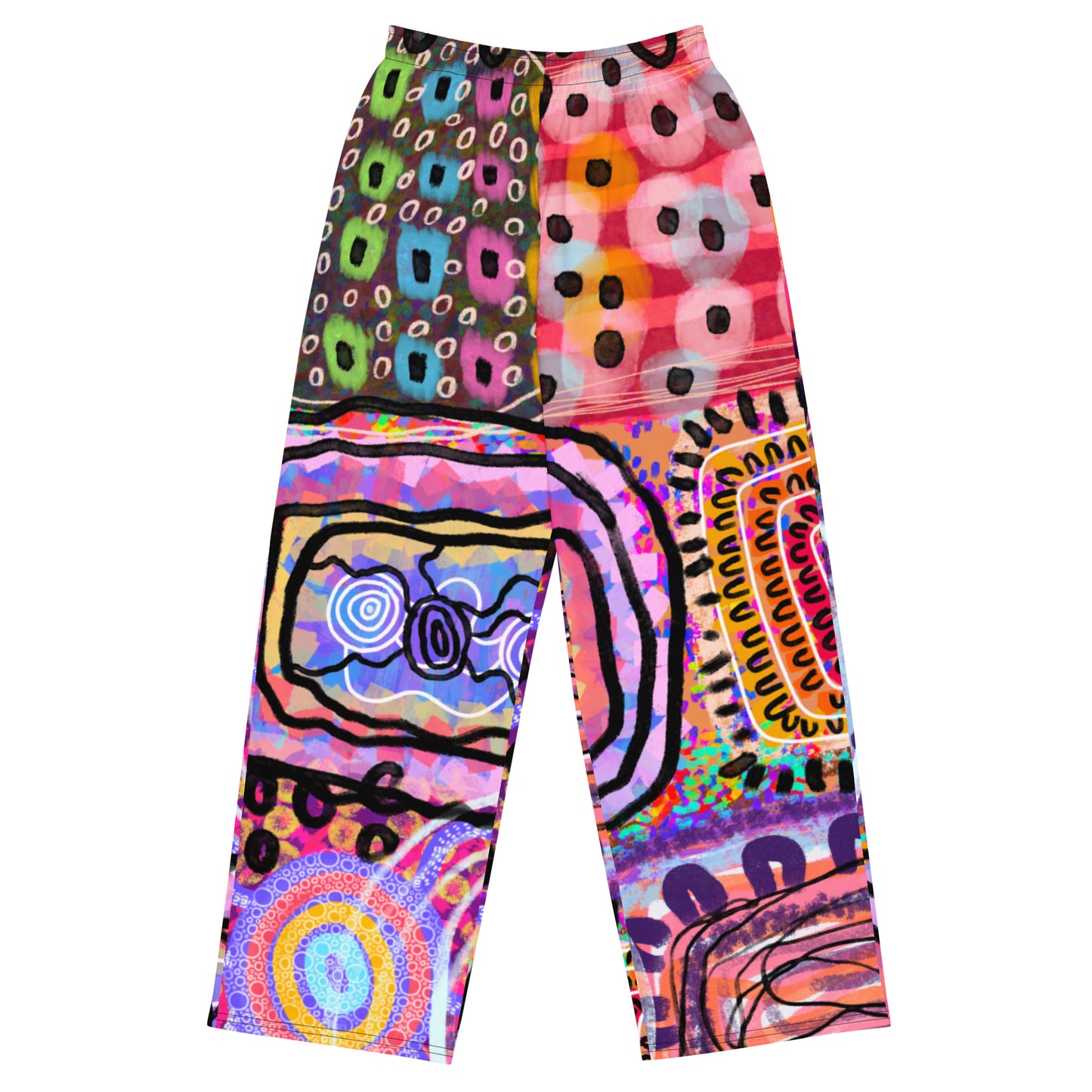 Aboriginal Art | Walls and All | All-over print unisex wide-leg pants