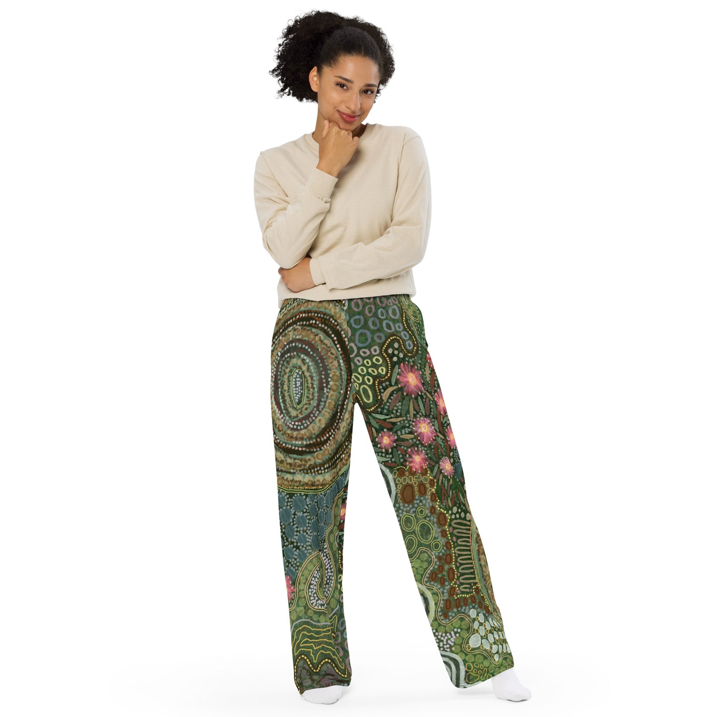 Aboriginal Art | Gumtrees | Unisex Wide-leg Pants