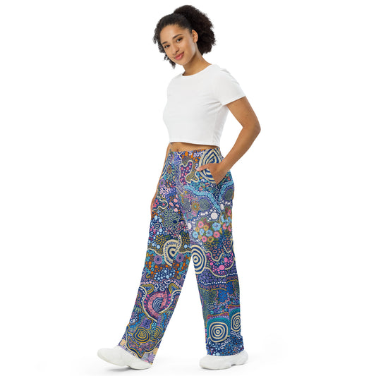 Aboriginal Art | Community | Unisex Wide-leg Pants