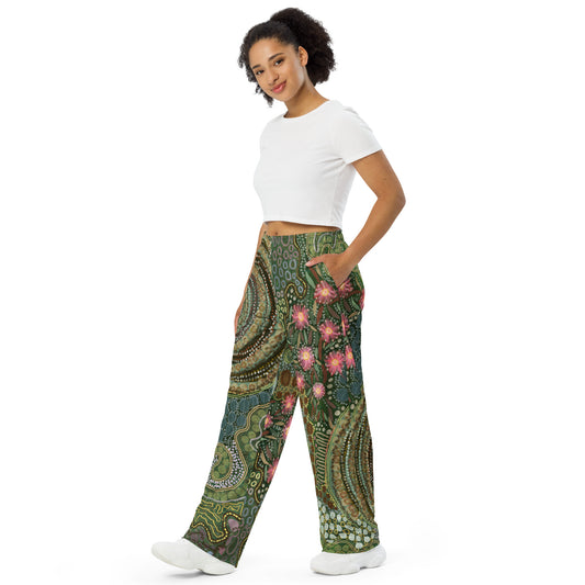 Aboriginal Art | Gumtrees | Unisex Wide-leg Pants