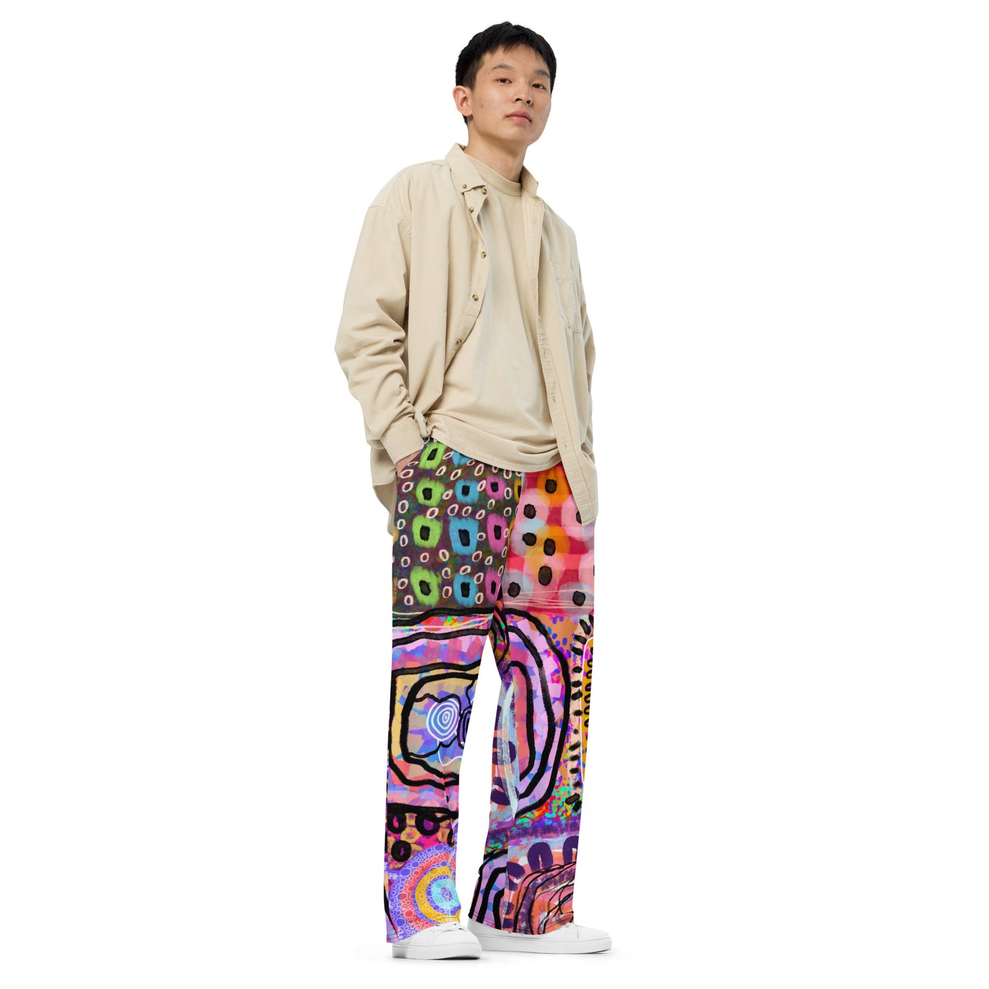 Aboriginal Art | Walls and All | All-over print unisex wide-leg pants
