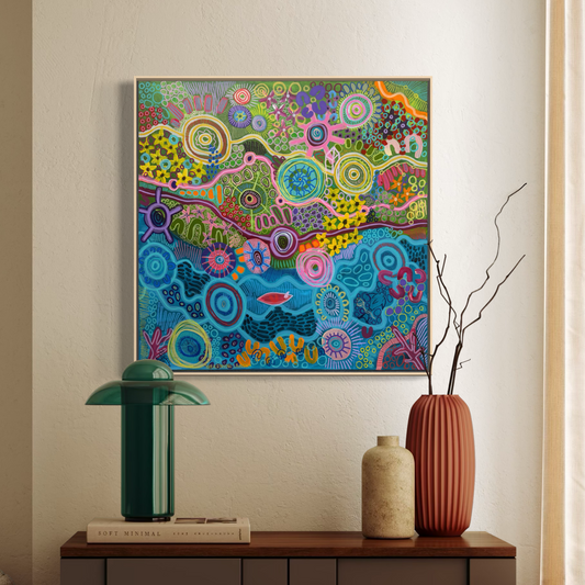 Aboriginal Art | By the Beach | Original Painting 65 x 65cm