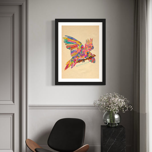 Abstract Expressionism Art | Cockatoo | Fierce and Fearless Collection | Art Print