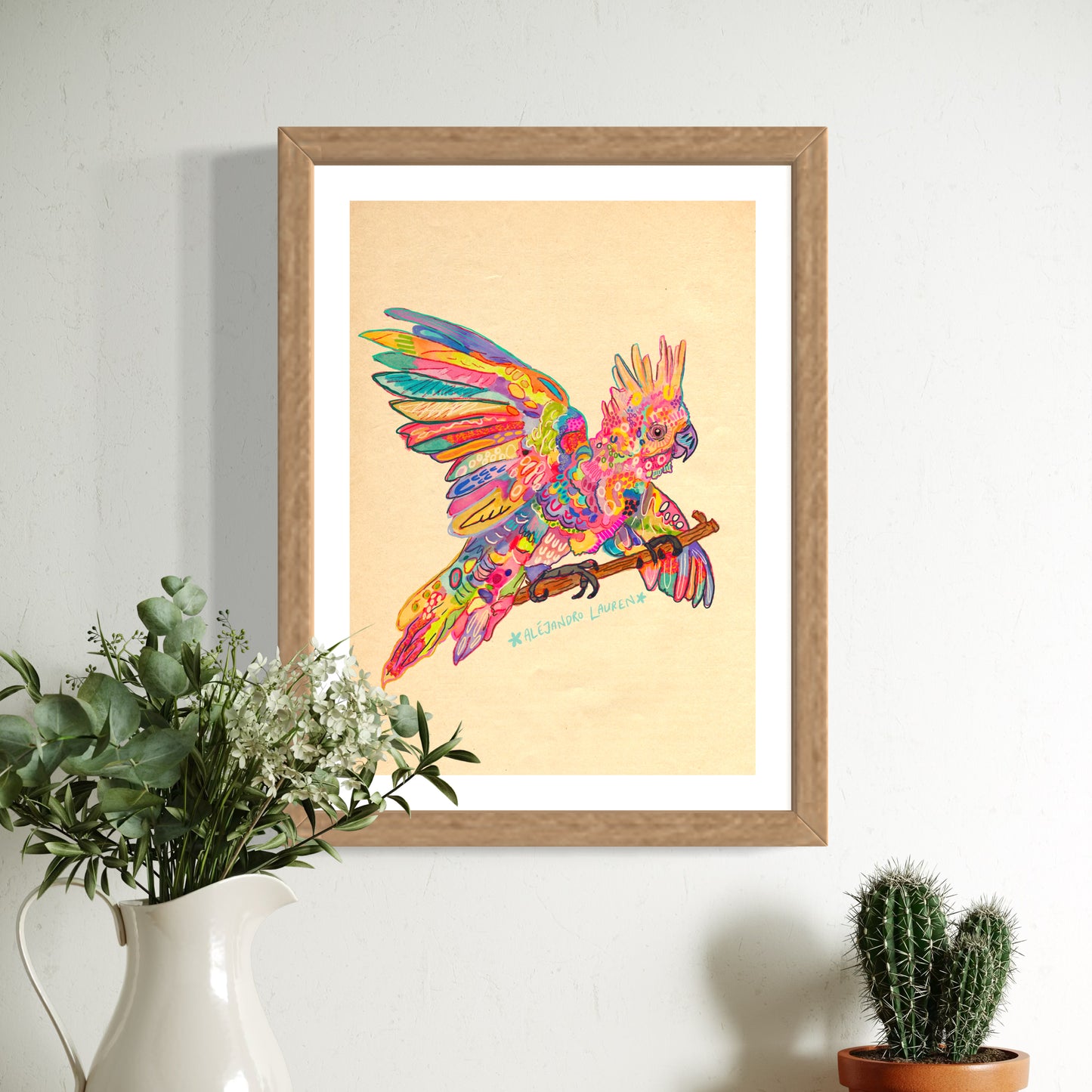 Abstract Expressionism Art | Cockatoo | Fierce and Fearless Collection | Art Print