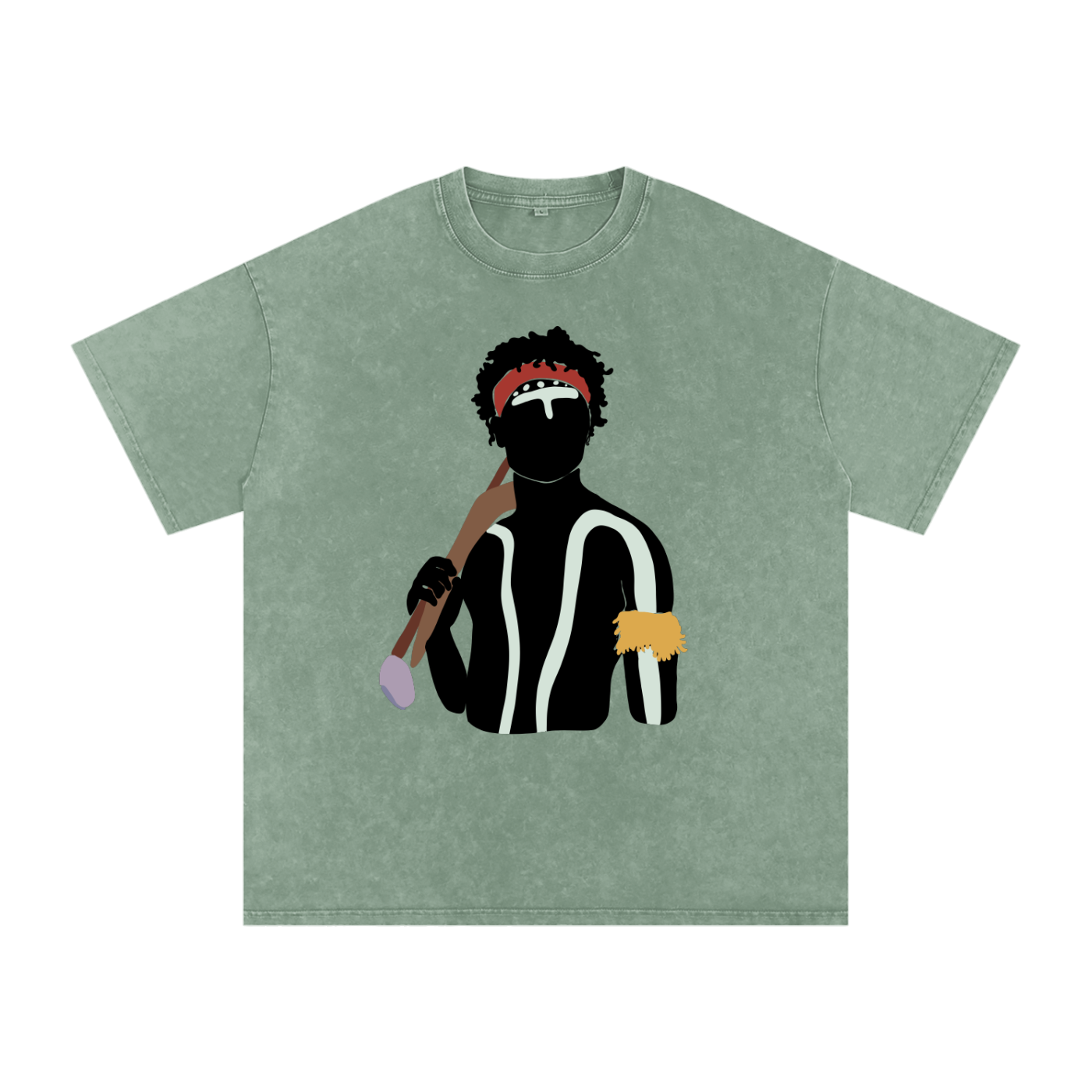 Aboriginal Art | Dreamtime Warrior | Streetwear Unisex 100% Cotton Loose Basic Tee
