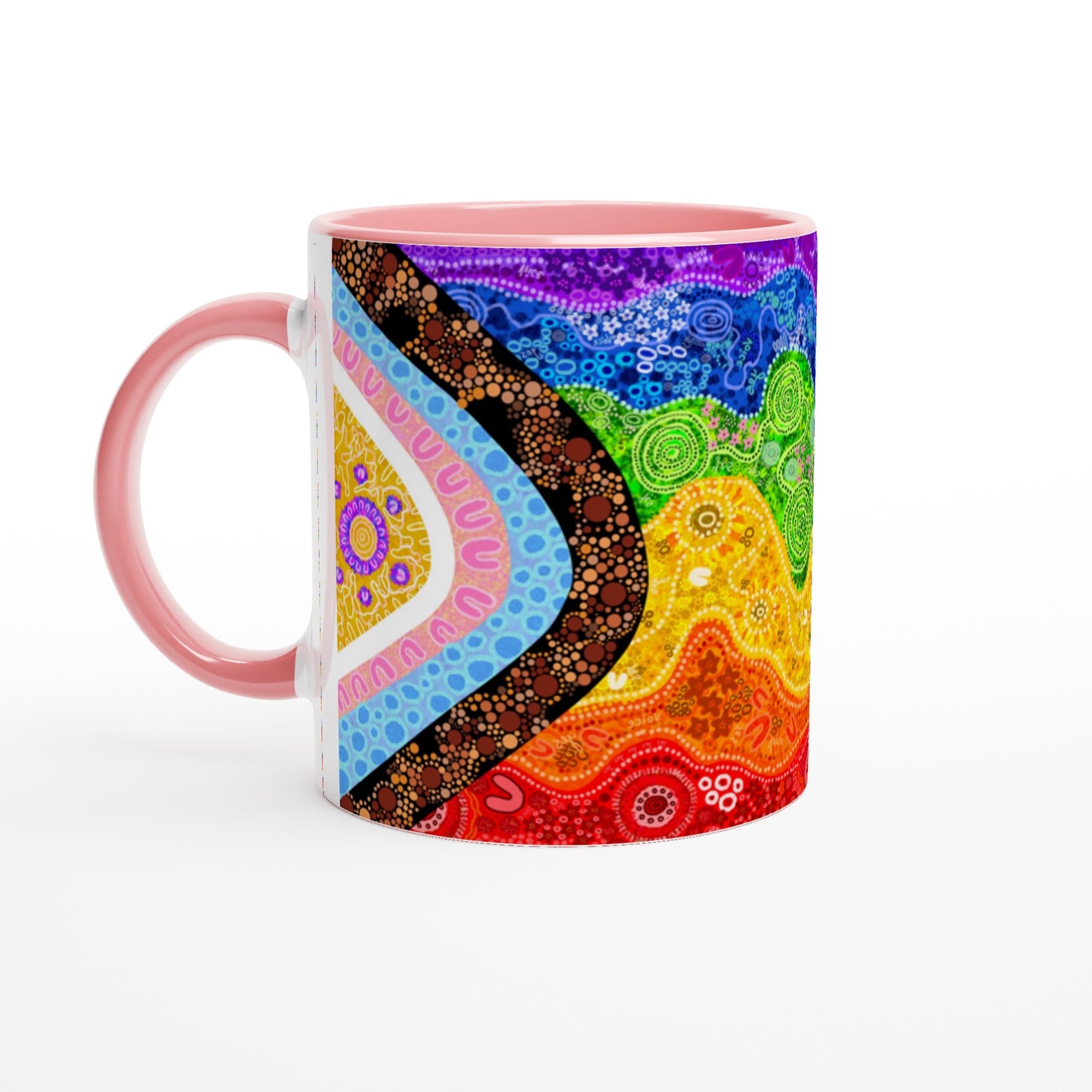 Aboriginal Artwork | Equality LGBTQIA Inclusive Pride Flag | Ceramic Mug