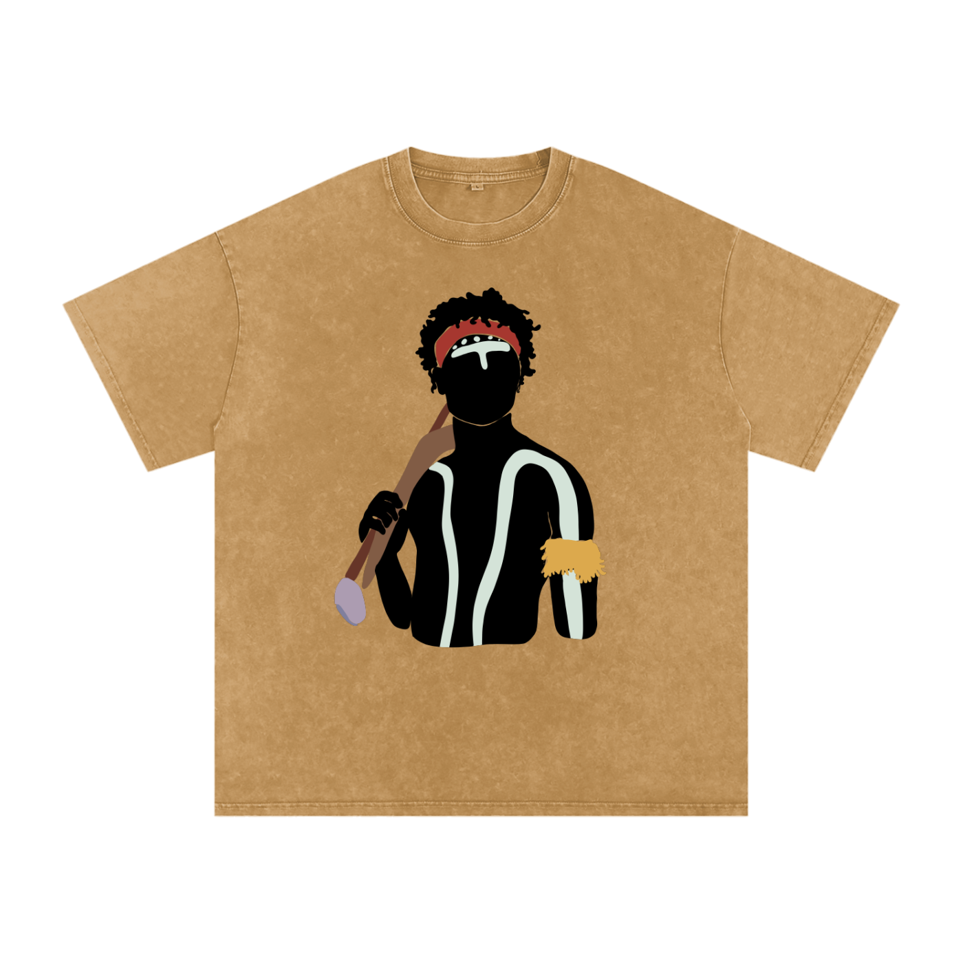 Aboriginal Art | Dreamtime Warrior | Streetwear Unisex 100% Cotton Loose Basic Tee