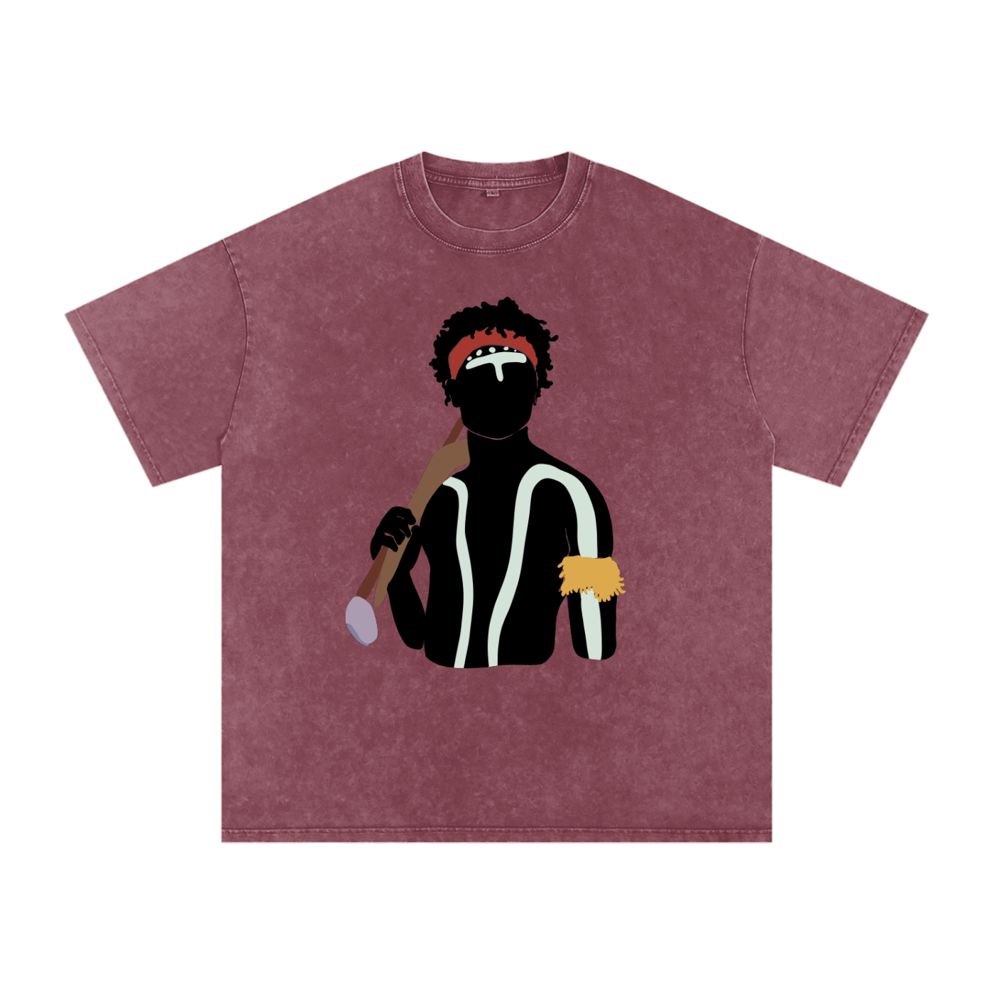 Aboriginal Art | Dreamtime Warrior | Streetwear Unisex 100% Cotton Loose Basic Tee
