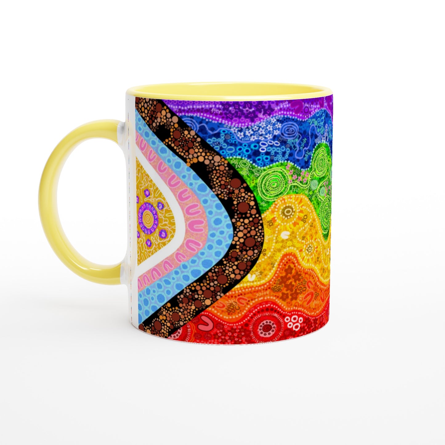 Aboriginal Artwork | Equality LGBTQIA Inclusive Pride Flag | Ceramic Mug
