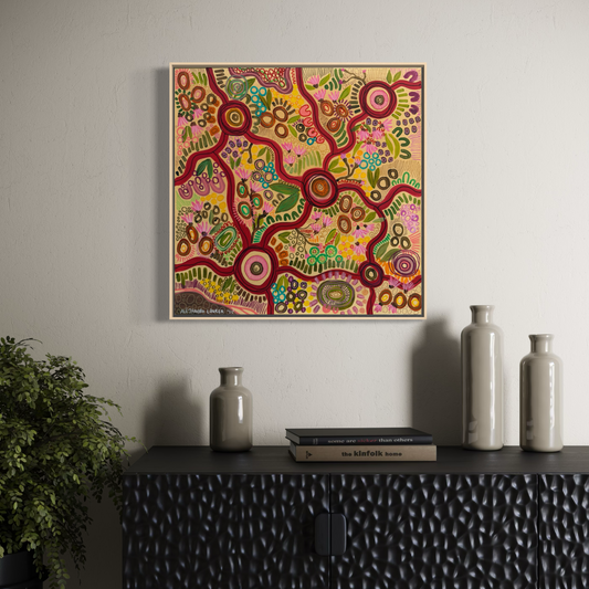 Aboriginal Art | Gumnuts in the Bush | Original Painting 50 x 50cm