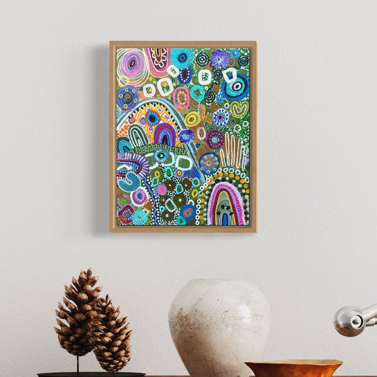 Aboriginal Art | Running up the Hill | One-of-a-Kind Original Painting