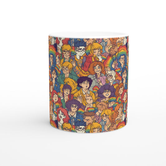 LGBTQIA+ Art | Marching with Pride | Ceramic 11oz Mug