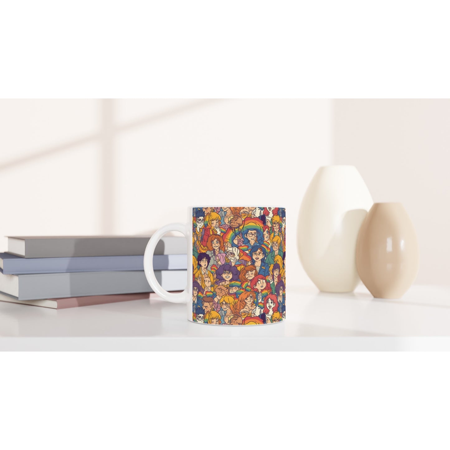 LGBTQIA+ Art | Marching with Pride | Ceramic 11oz Mug