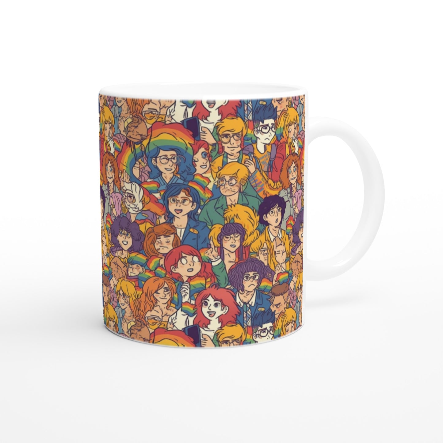 LGBTQIA+ Art | Marching with Pride | Ceramic 11oz Mug